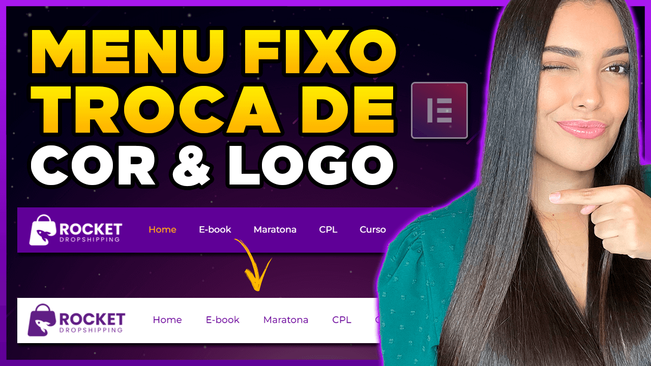 MENU FIXO que Muda de Cor e Logotipo